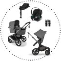 BUGABOO Fox 5 Renew Moon grey + Autosedačka CYBEX Aton B2 i-Size + Base One - Volcano Black + adaptery