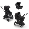 BUGABOO Set Dragonfly - black/midnight black + autosedačka JOIE i-level eclipse + adaptéry