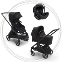 BUGABOO Set Dragonfly - black/midnight black + autosedačka JOIE i-level eclipse + adaptéry