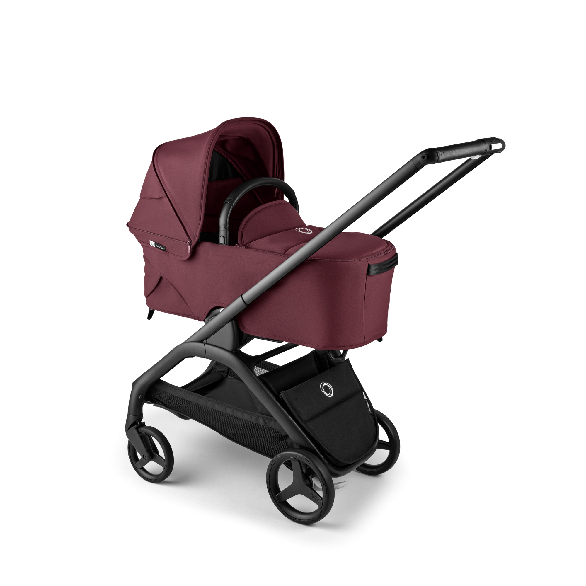 BUGABOO Set Dragonfly - black/dark cherry + autosedačka JOIE i-level eclipse + adaptéry