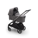BUGABOO Set Dragonfly - black/grey melange + autosedačka JOIE i-level eclipse + adaptéry