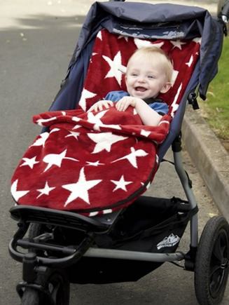 BuggySnuggle Fusak Fur Red/White Stars